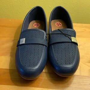 Nautica Loafers Flats Shoes Navy Blue Brown 10W NWT